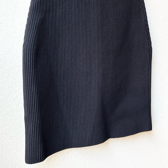 Aritiza Babaton Black Ribbed Sculpt Knit Criss Cross Halter Midi Dress Sz S - Picture 12 of 16